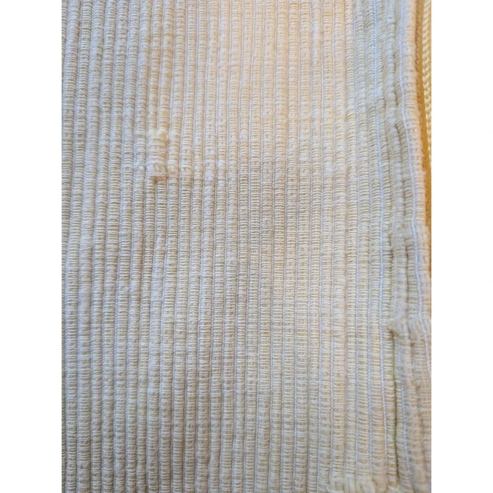 Crate & Barrel Ribbed Cotton Throw Pillow Cover Pale Yellow Cream Square 18x18 - Picture 2 of 7